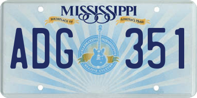 MS license plate ADG351