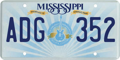 MS license plate ADG352