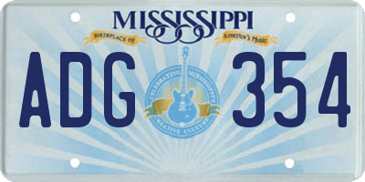 MS license plate ADG354