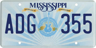 MS license plate ADG355
