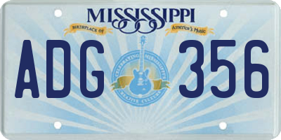 MS license plate ADG356