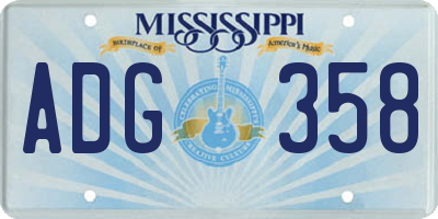 MS license plate ADG358