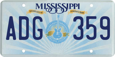 MS license plate ADG359