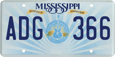 MS license plate ADG366