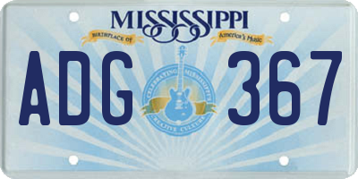 MS license plate ADG367