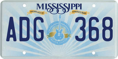 MS license plate ADG368