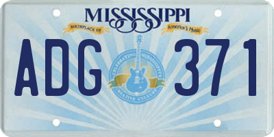 MS license plate ADG371