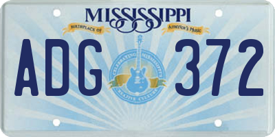 MS license plate ADG372