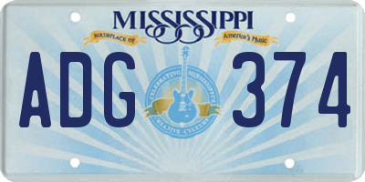 MS license plate ADG374
