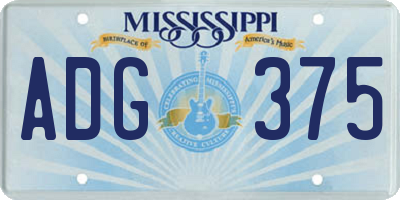 MS license plate ADG375