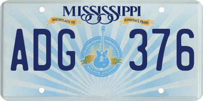 MS license plate ADG376