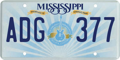 MS license plate ADG377