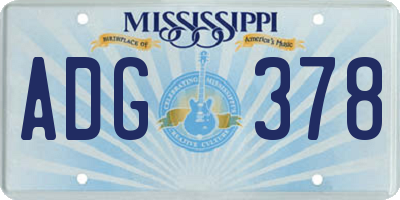 MS license plate ADG378