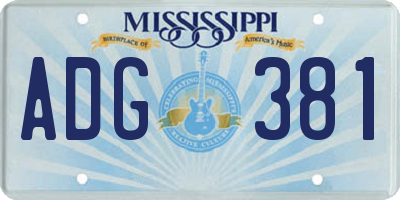 MS license plate ADG381