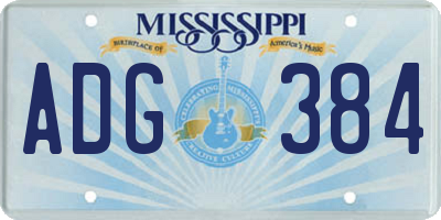 MS license plate ADG384