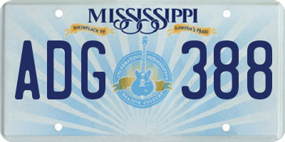 MS license plate ADG388