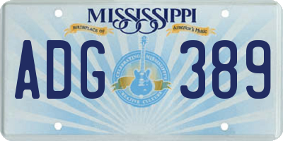 MS license plate ADG389