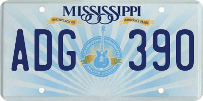 MS license plate ADG390