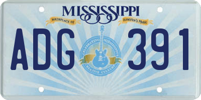 MS license plate ADG391