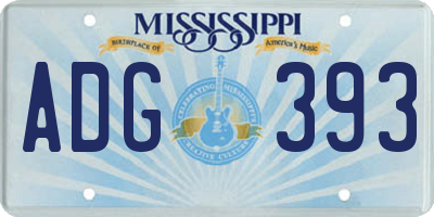 MS license plate ADG393