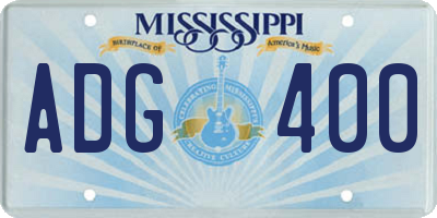 MS license plate ADG400
