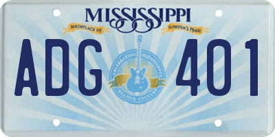 MS license plate ADG401