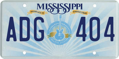 MS license plate ADG404