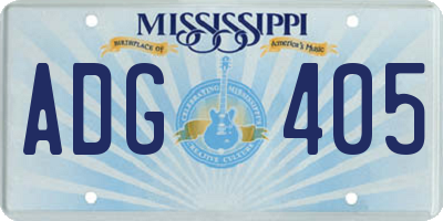MS license plate ADG405