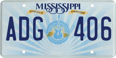 MS license plate ADG406