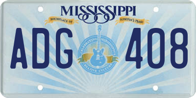 MS license plate ADG408
