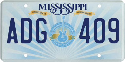 MS license plate ADG409