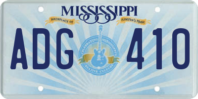MS license plate ADG410