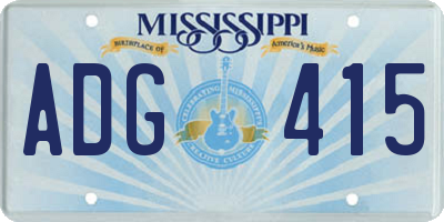 MS license plate ADG415