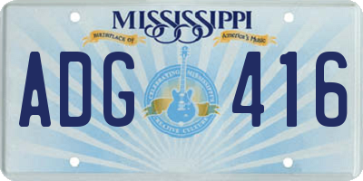 MS license plate ADG416