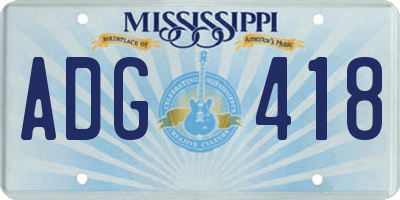 MS license plate ADG418