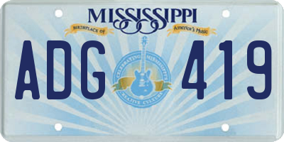 MS license plate ADG419
