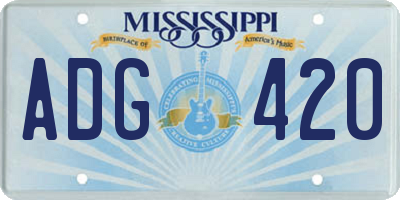 MS license plate ADG420