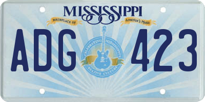 MS license plate ADG423