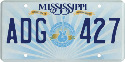 MS license plate ADG427