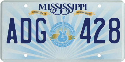 MS license plate ADG428