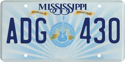 MS license plate ADG430