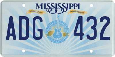 MS license plate ADG432