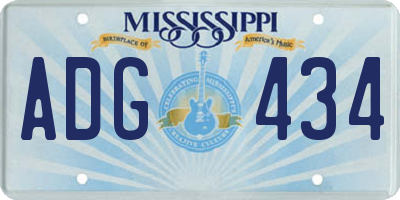MS license plate ADG434
