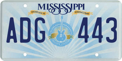 MS license plate ADG443