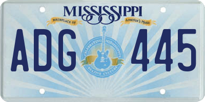 MS license plate ADG445