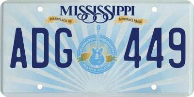 MS license plate ADG449