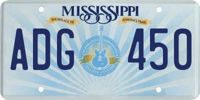 MS license plate ADG450