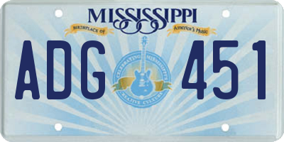 MS license plate ADG451