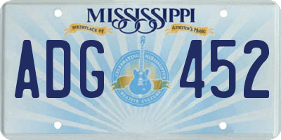 MS license plate ADG452