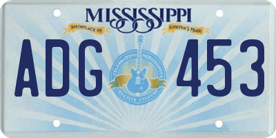 MS license plate ADG453